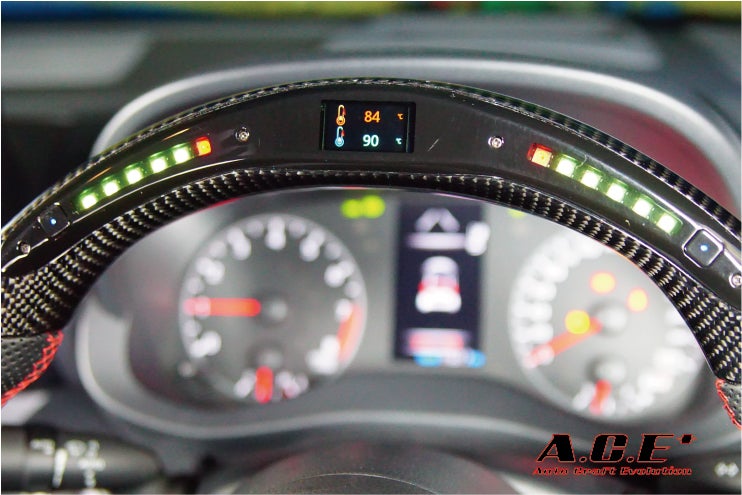 LED液晶カーボンファイバー スポーツステアリング 【公式通販】
